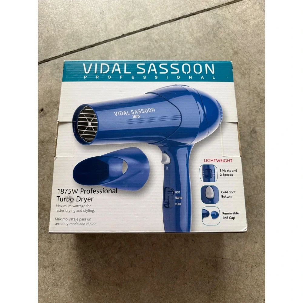 Vidal Sassoon Professional 1875W Turbo Dryer Blue Hair Blow Dryer VSDR5504 NEW